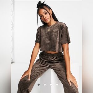NEW Adidas velvet embossed crop top